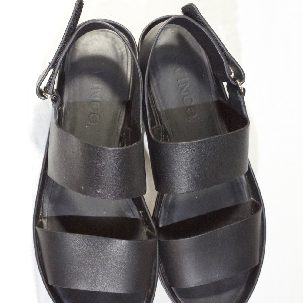 Black Marett Leather Platform Sandal, Black - Picture 6 of 8